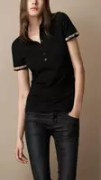 2013 burberry t-shirt mujer populaire coton london six black